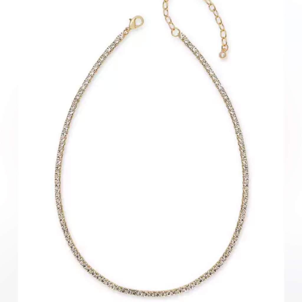 On 34th 3mm Crystal Station All-Around Tennis Necklace, 15
